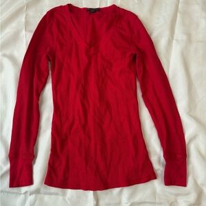 Forever 21 Red Fitted Ribbed Sweatshirt